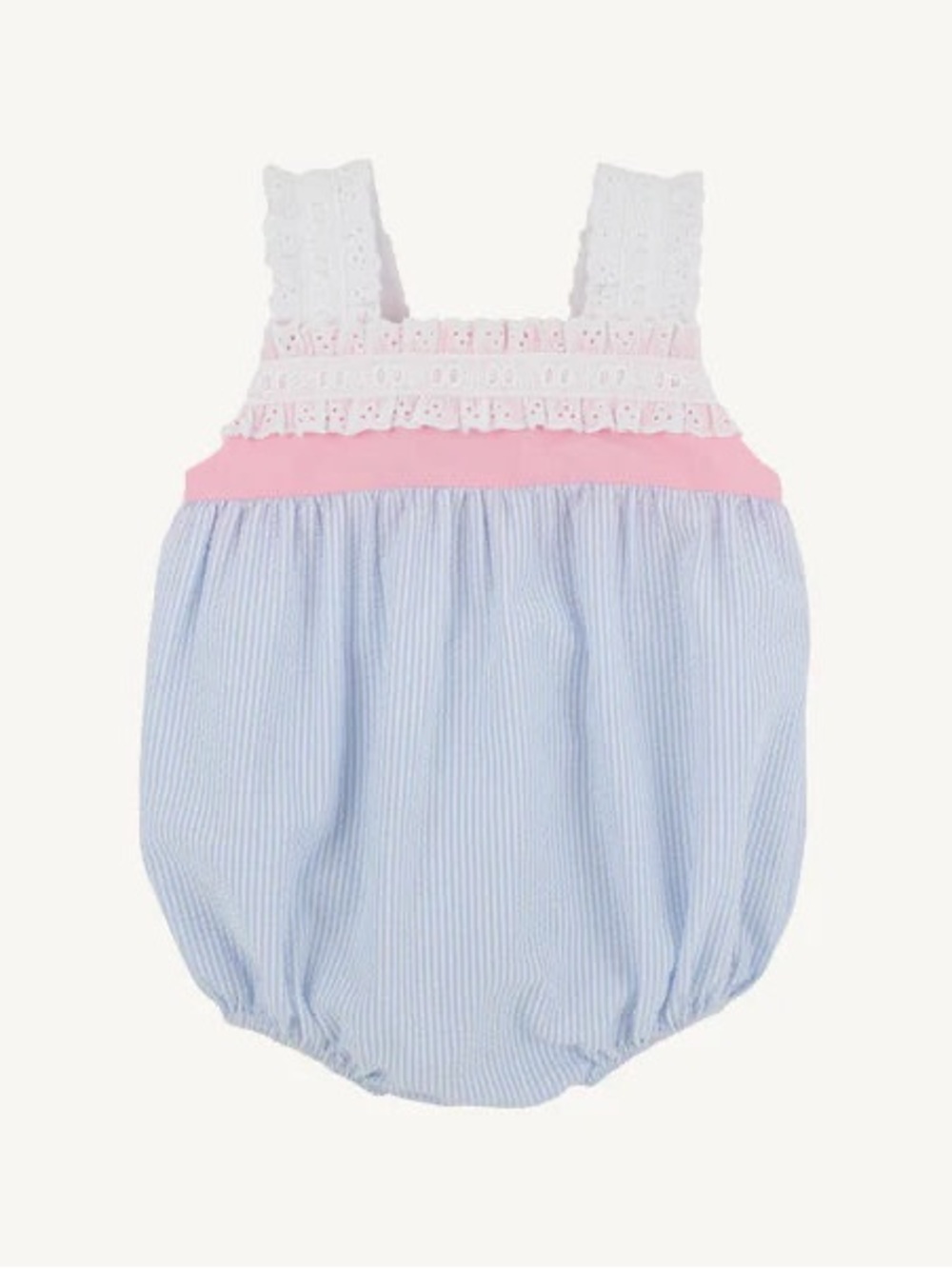 TBBC | Babs Bubble - Breakers Blue Seersucker with Sandpearl Pink